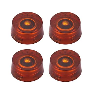Imagem de XIYANGJUAN 4 maçanetas de guitarra elétrica âmbar tom de volume botão de controle de velocidade marrom para acessórios de guitarra Epiphone Les Paul SG