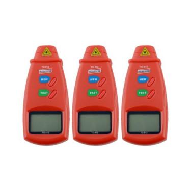 Imagem de Kit 3 Tacômetro Digital Óptico Mira Laser Faixa 2,5 A 99999 Rpm Veloci