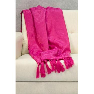 Imagem de Xale Para Sofá Jacquard Gigante 1,80x2,80  - Decorame, pink