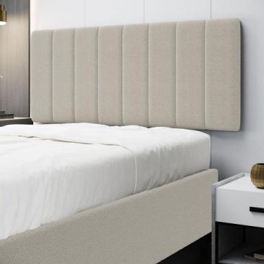 Imagem de Painel Nashira 140 Bouclê Aradecor, OFF WHITE, CASAL PADRãO