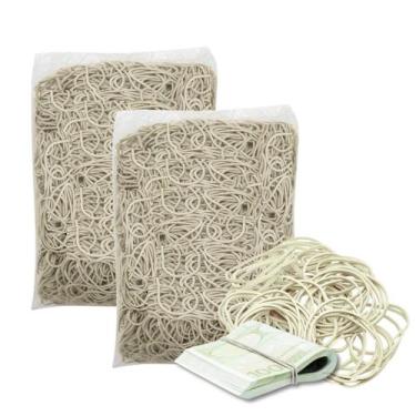 Imagem de Kit 2Kg Elástico De Látex Borracha N18 Para Dinheiro Pacote 1Kg Cada C