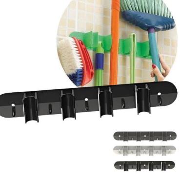 Imagem de Suporte Parede Organizador De Vassoura Rodo Pá Com 4 Lugares - microma