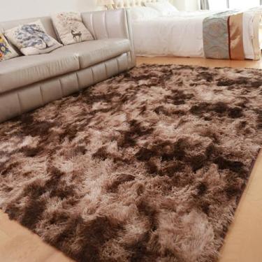 Imagem de KAIJIE Tapetes de área para quarto e sala de estar, tapete felpudo felpudo fofo de pelúcia macio, tapete de piso interno para crianças decoração de dormitório de casa cor café 120 x 200 cm