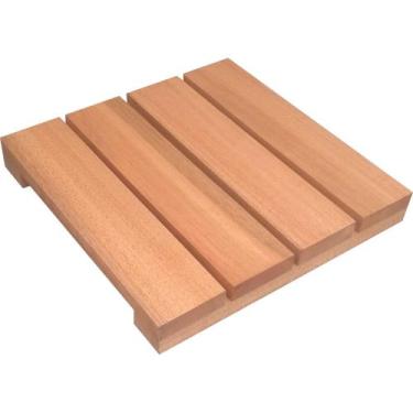 Imagem de Deck de Madeira Modular 30x30 Cm Réguas 7 cm NeonX Com Pintura, Osmoco