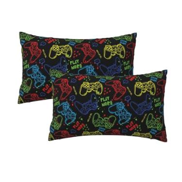 Imagem de Capas de almofada gamer legais para jogos, 30,5 x 50,8 cm, capas de almofada macias para uso ao ar livre, casa de fazenda, conjunto de 2 para sofá-cama, quarto, carro, cadeira, sala de estar,