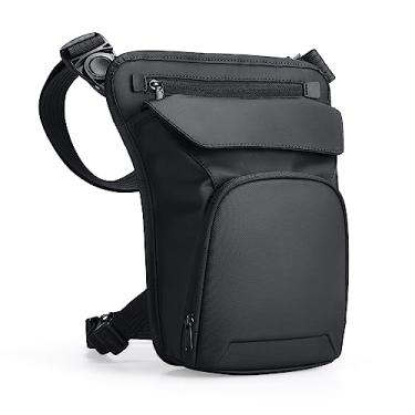 Imagem de MARK RYDEN Pochete transpassada para homens, bolsa de ombro impermeável com fecho magnético forte de costura dupla face, bolsa de cintura ajustável para viagens, esportes, ciclismo, uso diário, Preto