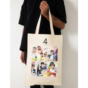 Imagem de Eco bag bts  algodão cru 35x35cm - GENERICO