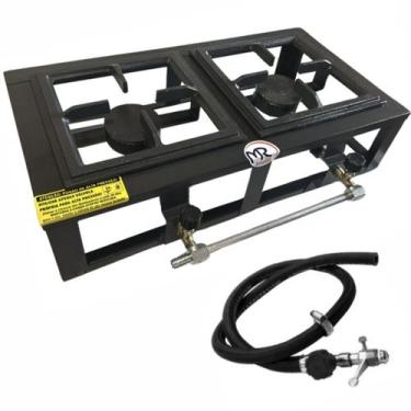 Imagem de Fogão Industrial 2 Bocas C/ Mangueira Registro Alta Pressão - MR Fogõe