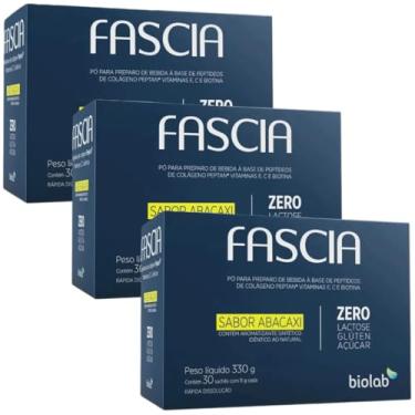 Imagem de Fascia Colágeno Sabor Abacaxi Kit 3 Caixas C/30 Saches Cada