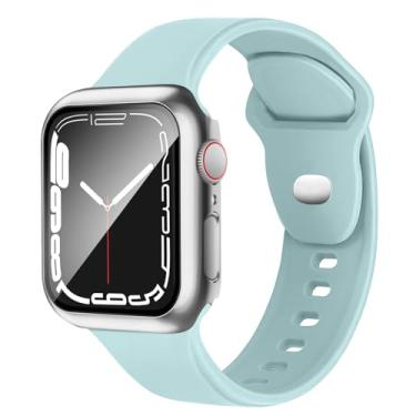 Imagem de Pulseira feminina de silicone compatível com Apple Watch séries 10 9, 8, 7, 6, 5, 4, 3 e 11 e SE de 40 mm, 41 mm, 44 mm, 45 mm, 42 mm e 46 mm