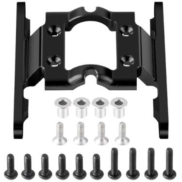 Imagem de JGGZONE CNC Aluminum Center Frame Brace Transmission Skid Plate Gearbox for FMS FCX18 LC80 1/18 RC Crawler Car Upgrades (Black)