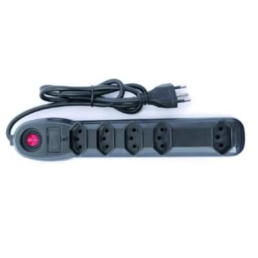 Imagem de Filtro de Linha com 5 Tomadas, Cabo de 100cm, Bivolt 110V/220V, Preto
