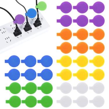 Imagem de 36 etiquetas de cabo, etiquetas multicoloridas à prova d'água, etiquetas para etiquetagem para organização, etiquetas de fio para cabos de carregamento e eletrônicos