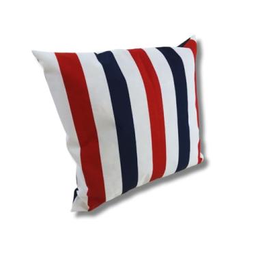 Imagem de Almofada 45x45 Impermeáveis Capa + Refil 1 Unidade (LISTRADO AZUL E VERMELHO)