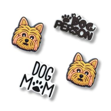 Imagem de TCHARIRY Pingentes de sapato de pastor alemão - pingentes de decoração de cachorro pastor alemão fofo presente para meninos, crianças, adolescentes e adultos - conjunto de 4, One Size, Plástico, Sem