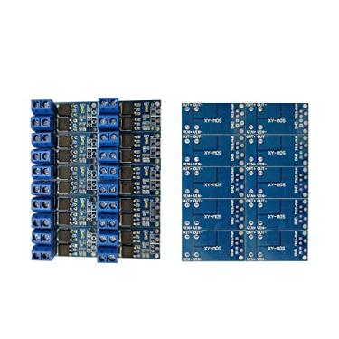 Imagem de 10x Módulo de acionamento de interruptor de gatilho MOS FET duplo de alta potência PWM regulador, placa de controle de interruptor eletrônico CC 5V-36V 400W