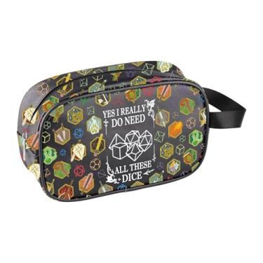 Imagem de DM Bolsa de dados para amantes de jogos, presentes Sim, eu realmente preciso de todos esses dados, bolsa de maquiagem transparente RPG, presente para jogadores Dungeon Master, bolsa cosmética, Saco de