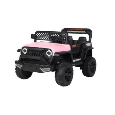 Imagem de Bang Toys - Carrinho Elétrico Infantil Adventure 12V - com Luzes de LED, Sons, Entrada USB/MP3, Bluetooth, Controle Remoto - Suporta até 50kg - Cor Rosa