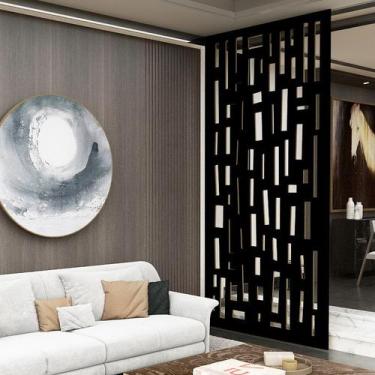 Imagem de Painel Vazado Divisória MDF Mikonos Preto - Decore Painéis e Divisória