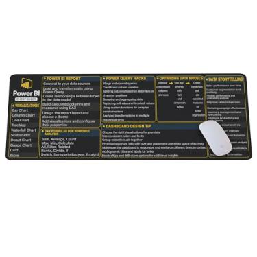 Imagem de Mouse pad de atalho Power BI – Visualização de dados e painel de dicas tapete de mesa para analistas de dados, profissionais de inteligência de negócios e estudantes, acessório de computador essencial