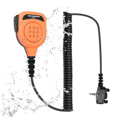 Imagem de Microfone de alto-falante de ombro para rádios Vertex VX/EVX Series - Design PTT durável, áudio transparente, compatível com VX-261 EVX-261 EVX-531 EVX-534 (laranja amarelo)