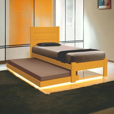 Imagem de Cama Solteiro Lara Imbuia com Auxiliar e 02 Colchões Atraente