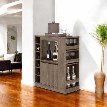 Imagem de Balcão Buffet Adega Bar com Prateleiras e Nichos para Vinho Affara - Pleno