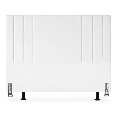 Imagem de Cabeceira Cama Box Queen Suede 160 Cm Estofada Moderna Frame Cor:branco
