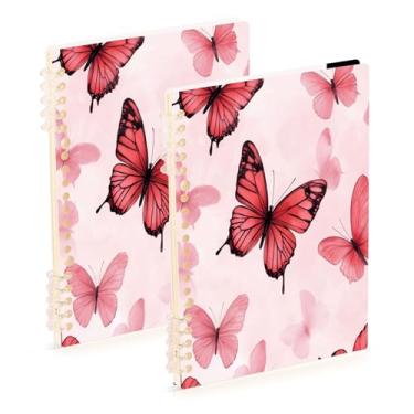 Imagem de Burbuja Cadernos com nome, papel pautado universitário A5 com 60 folhas, fichário para escritório, 2 unidades