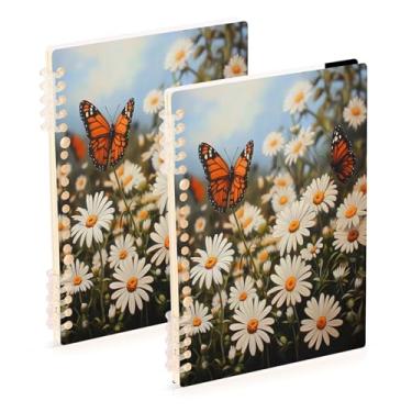 Imagem de Burbuja Cadernos com nome, papel pautado universitário A5 com 60 folhas, fichário para escritório, 2 unidades