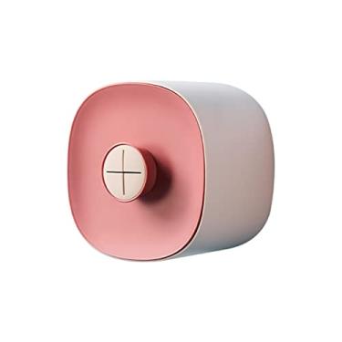 Imagem de Suporte de rolo de papel higiênico autoadesivo estilo nórdico montado na parede caixa de armazenamento de lenços à prova d'água multifuncional banheiro (cor: branco, tamanho: 17,8 * 11,5 * 17,8 cm