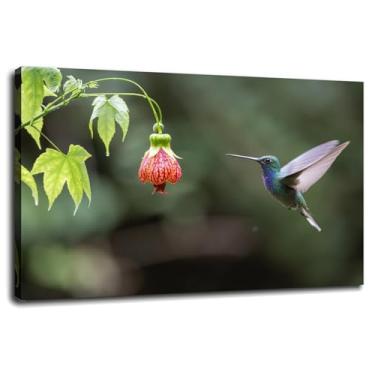 Imagem de 6 Beija-flor, impressões em tela, pássaro, animal, pôster, arte de parede para casa, 1 peça de decoração com moldura 45,72 cm x 30,48 cm