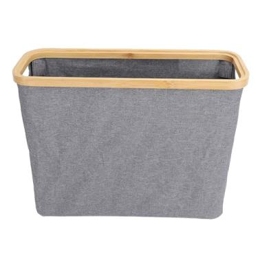 Imagem de Dioche Cesta de Armazenamento de Papel Higiênico Com Tampa Dobrável, Transparente, Janela, Banheiro, Recipiente de Papel Higiênico, Tecido Oxford, Bambu, 15 X 36 X 45 Cm (Cinza)