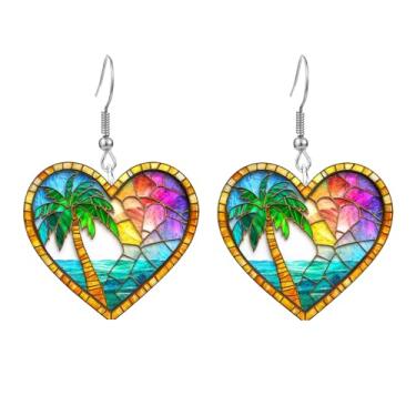 Imagem de Brincos de coração para o dia dos namorados, brinco feminino pendente para lembrancinhas de festa, joias de acrílico para intercâmbio de estudantes, presentes para lembrancinhas de sala de aula