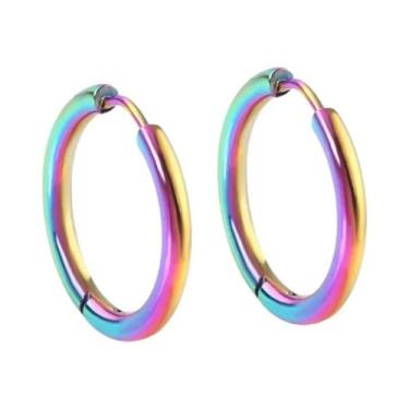 Imagem de Brincos Pequenos De Argola Prata 2 Peças Em Aço Inoxidável Redondos Pe