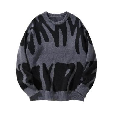 Imagem de Suéter Masculino De Outono Inverno Com Jacquard Irregular, Gola Redond