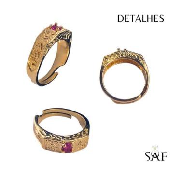 Imagem de Anel De Formatura Abc Infantil Com Pedra Banhado Regulável - SAF SEMIJ