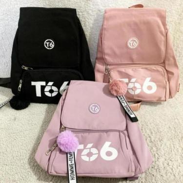 Imagem de Mochila T66 Bolsa Feminina de Costas Grande Escolar Viagem Passeio c/ 