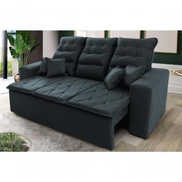 Imagem de Sofá Retrátil Reclinável Europa 1,80m Suede Velut Cinza Lunar Com Molas - King House