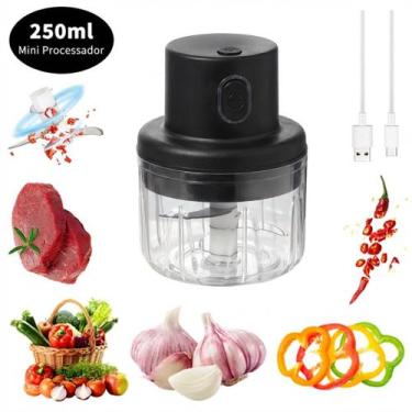 Imagem de Mini Processador Elétrico de Alimentos 250ml Portátil Carne Vegetais R