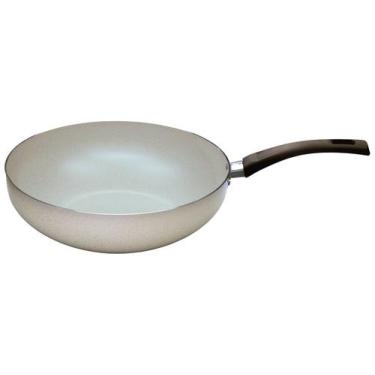 Imagem de Panela Wok Multiflon de Alumínio Antiaderente Ekó Bege 28cm, Bege