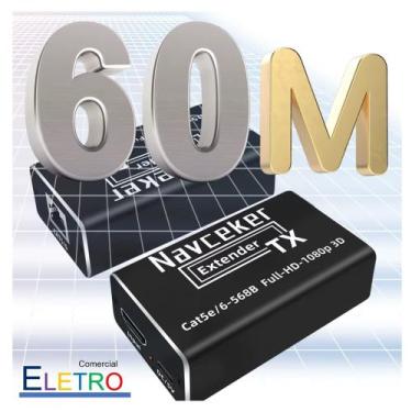 Imagem de Extensor Hdmi 60 Metros  60m Hdmi Extender 60M TX RX 1  Adaptador AC -