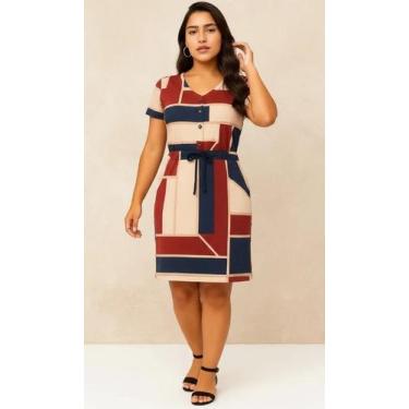 Imagem de Vestido Midi Tubinho Com Bolso e Cordão Moda Evangélica - Carmoni Unif