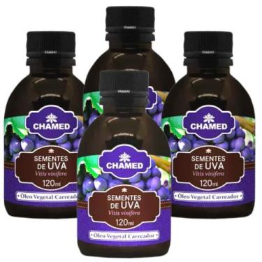 Imagem de Óleo Vegetal de Sementes de Uva 120ml      Chamed      4  Frascos - Ch