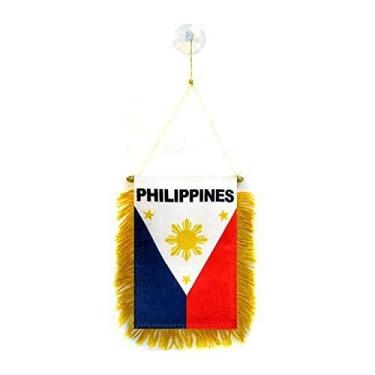 Imagem de AZ FLAG Flâmula Filipinas 15 x 10 cm Mini bandeira, 10 x 15 cm bandeira especial carro