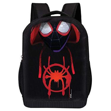 Imagem de Marvel Mochila Homem-Aranha para meninos escolares, meninas, mochila infantil | Mochila infantil Miles Morales Spiderman Mochila de malha, Into the Spiderverse - Moletom com capuz Miles, 18 x 12 x 6