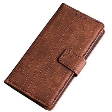 Imagem de GSYH Capa carteira para iPhone 13 Mini/13/13 Pro/13 Pro Max, capa flip de couro com suporte para cartão e função de suporte, proteção de câmera à prova de choque, TPU, marrom, 13pro 15,1 cm