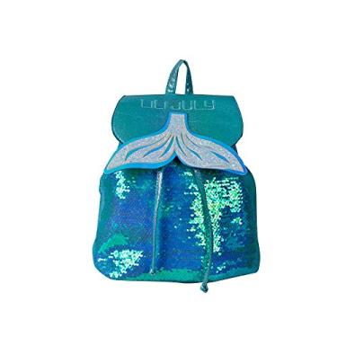 Imagem de Bolsa Mochila Costas Infantil Menina Brilhosa Calda de Sereia Lili July Cor:Azul;Tamanh...