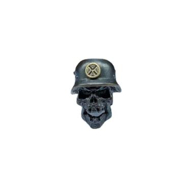 Imagem de Latão Rei das Trevas dos Soldados Capacete Contas Joias Fazendo Materiais, DIY EDC Contas Vintage Pingente de Cobre Acessórios (Preto)