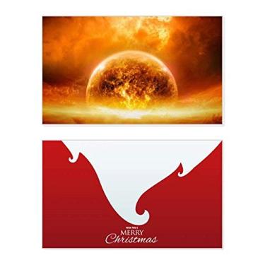 Imagem de Planeta vermelho dourado Like Flame Burning Pattern Holiday Merry Christmas Cartões de parabéns Mensagem de Natal